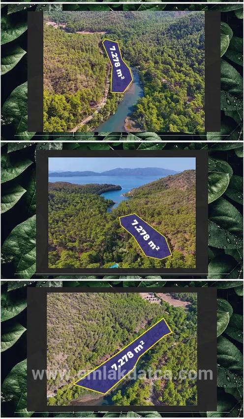 Marmaris Bördübet Bucht mit 7200 m² Kanalfront zur Verfügung stehendes Grundstück