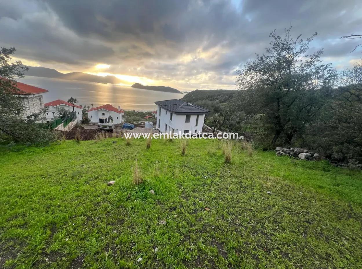 800M2 Grundstück Zum Verkauf Im Dorf Marmaris Söğüt Mit Meerblick 2 Villen Zoniert Oder Für Den Hotelbau Geeignet