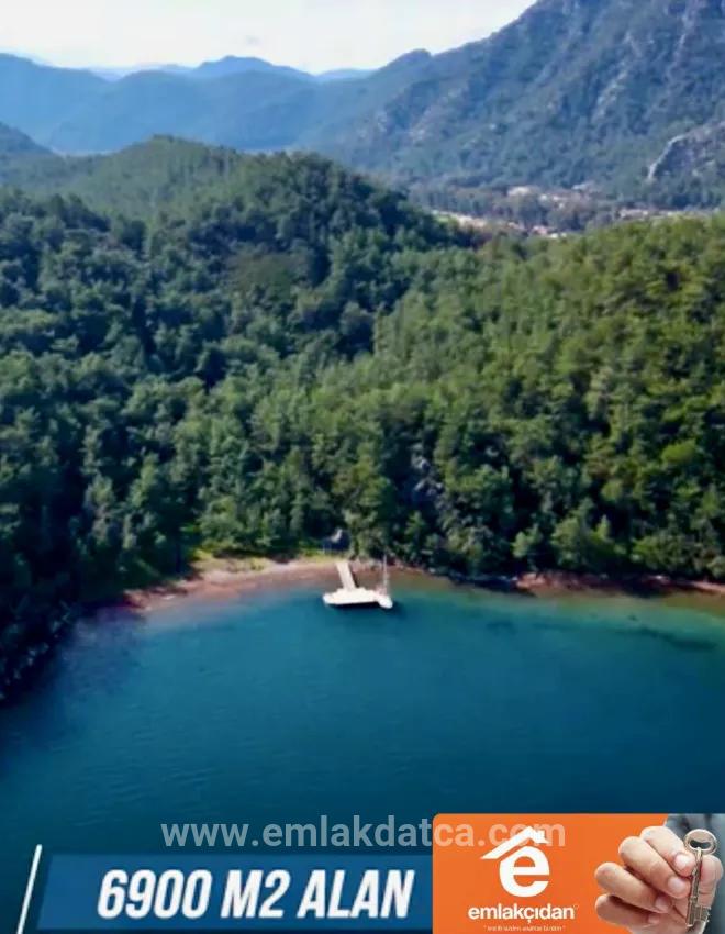 Marmaris Orhaniye neighbourhood has a 6000 m2 Private Jetty existing for sale bay