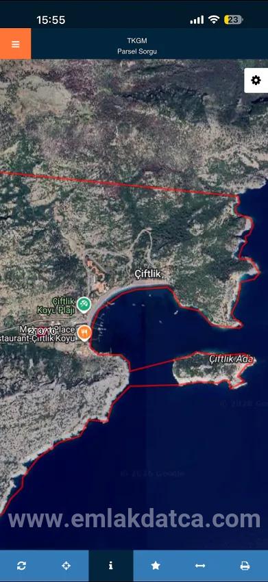 Marmaris Çiftlik koyunda 2500m2 denize yakın satılık Özel mülk